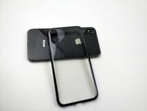 iPhone X用 クリアケース ソフトカバー TPU 透明 電解メタル 電着 高品質 ブラック_画像7