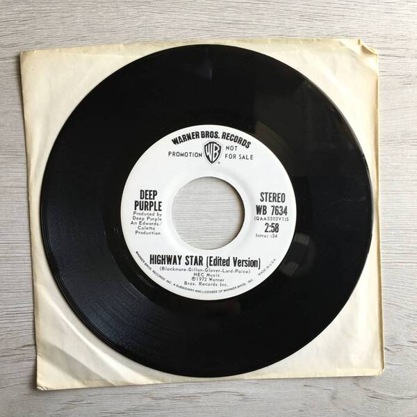 DEEP PURPLE HIGHWAY STAR US盤 PROMO