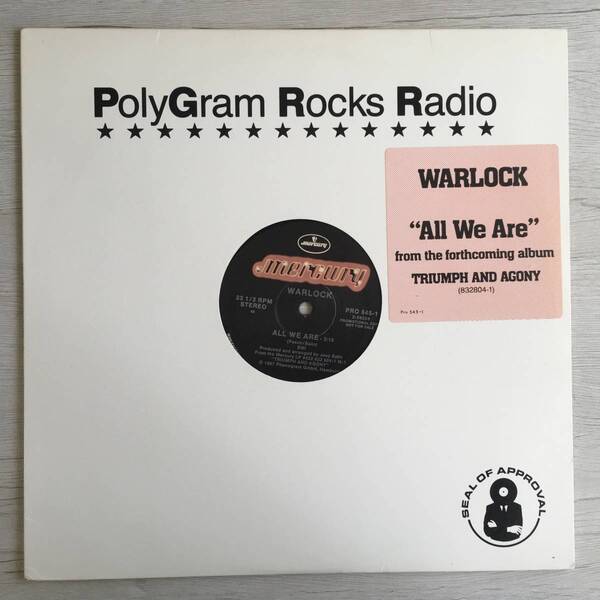 WARLOCK ALL WE ARE US盤 PROMO