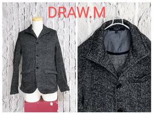 ★送料無料★ DRAW.M ジャケット ヘリンボーン テイスト ブラック Medium