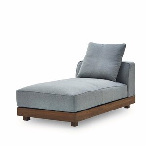  chaise longue width 80 sofa 2 seater . stylish Northern Europe arm less elbow less gray cloth Flat walnut 