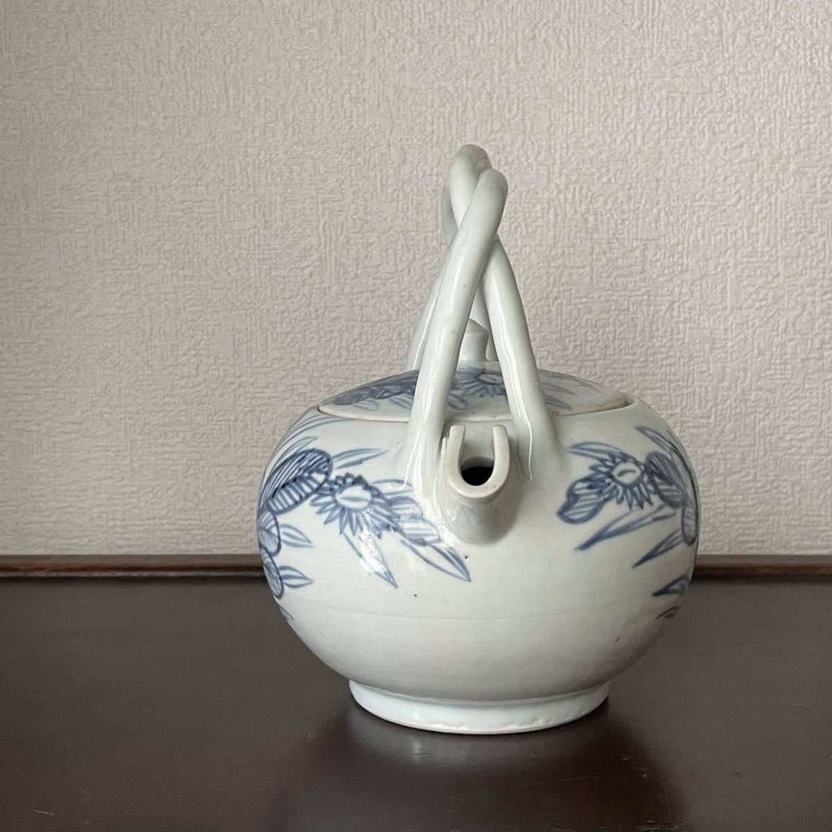 染付花文手付水注銚子*古伊万里*江戸時代後期| JChere雅虎拍卖代购