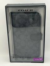 【1877】COACH コーチ 　手帳型　iPhone14 アイフォン14 スマホケース 　人気のブラック　新品未使用　携帯ケース_画像1