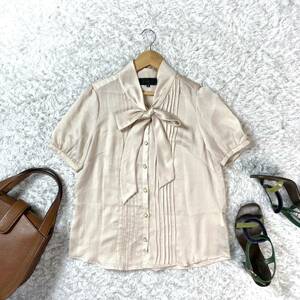  Untitled short sleeves blouse beige ribbon blouse 2 YA3212