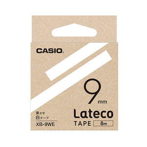 【5個セット】 カシオ計算機 Lateco 詰め替え用テープ 9mm 白テープ 黒文字 XB-9WEX5