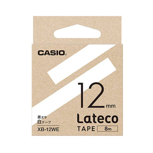 【5個セット】 カシオ計算機 Lateco 詰め替え用テープ 12mm 白テープ 黒文字 XB-12WEX5