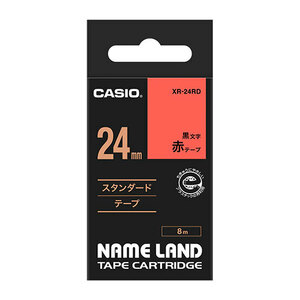 【5個セット】 カシオ計算機 ネームランドテープ24mm 赤 XR-24RDX5