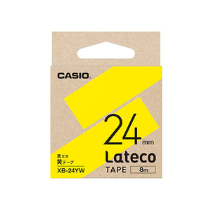 カシオ計算機 Lateco専用詰替用テープ/黄に黒文字/24mm XB-24YW