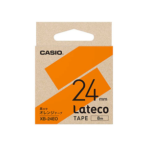 カシオ計算機 Lateco専用詰替用テープ/オレンジに黒文字/24mm XB-24EO