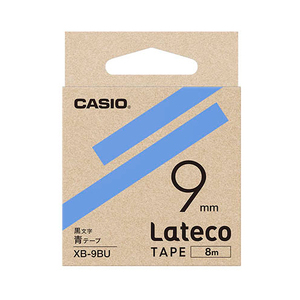 カシオ計算機 Lateco 詰め替え用テープ 9mm 青テープ 黒文字 XB-9BU