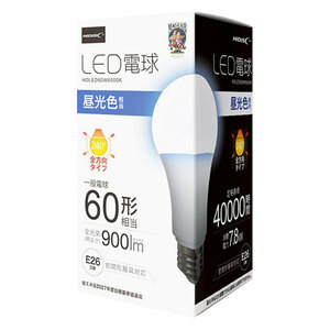【10個セット】 HIDISC LED電球(一般電球60形相当) 昼光色 HDLED60W6500KX10