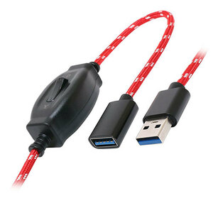 【5個セット】 ミヨシ ON OFFスイッチ付USB延長ケーブル 1.5m USB-EXS3015/RDX5