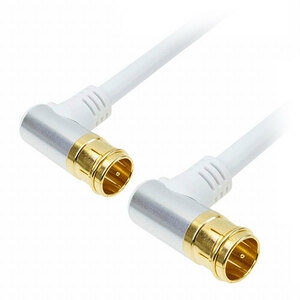 [5 piece set ] HORIC horn lik antenna cable 3m white aluminium head both sides L character difference included type connector AC30-679WHX5