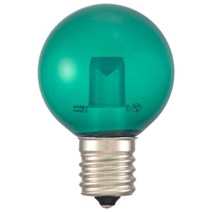 OHM LEDミニボール球装飾用 G40/E17/1.2W/6lm/クリア緑色 LDG1G-H-E17 13C