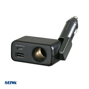 フィットダイレクトソケットA+C 増設ソケット DC12V USBポート付 ドラレコ・ナビ等に 180度角度調節可能 5V 3A セイワ/SEIWA F337