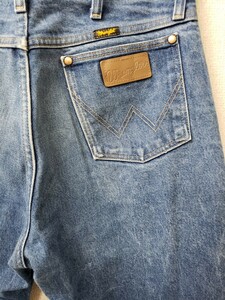 Wrangler0013MWI/メキシコ製/ストレートパンツ/33/デニム/インディゴ/古着/カットオフ