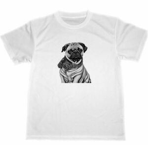 パグ　ドライ　Tシャツ　ペット　犬　イヌ　グッズ　イラスト　アート