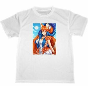 キツネ　ドライ　Tシャツ　オリジナル　アニメ　イラスト　美少女　グッズ　狐