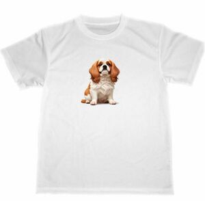 キャバリア　ドライ　Tシャツ　ペット　イラスト　グッズ　犬　Cavalier dog dry T-shirt