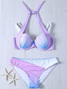  most new work [6074]M purple shell super sexy swimsuit lady's doll . swim wear swimming high leg for women beautiful line sea water . hot spring beach 1