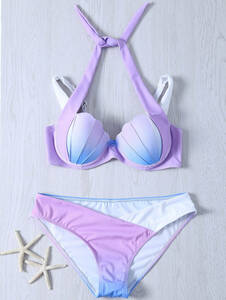  most new work [6074]L purple shell super sexy swimsuit lady's doll . swim wear swimming high leg for women beautiful line sea water . hot spring beach 