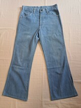 ■70’s～♪VINTAGE USA製 Lee (リー) フレア デニムパンツ ライトオンス ブーツカット トリプルステッチ 42TALON ジップ【W32 L29～30】■_画像7