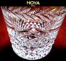 売切 HOYA クリスタル オンザ ロックグラス グラス 大 容量:290cc 1客 未使用 A/E 寸法φ上87/下65×H93mm、 重量390ｇ 口元1.5mm 底厚17mm_画像2
