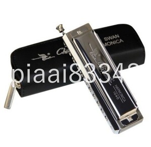 KR004: new harmonica swan black matic blues harmonica c key watt 10 hole 40 tone 