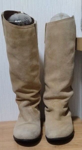 RAVEL スエード 本革 ナチュラルベージュ ロングブーツ 36 23cm