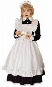 * новый товар * готовая одежда Gothic and Lolita длинное платье длинный рукав One-piece ресторан Cafe костюм костюмы 3 позиций комплект черный! размер S~XXL