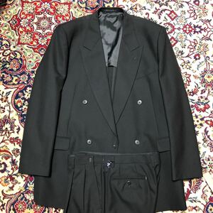 新品 ウール100% 漆黒 礼服ブラックスーツ ダブルフォーマル サイズAB8 XXL 2タック アジャスター付き オールシーズン着用OK 冠婚葬祭