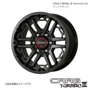 ワーク クラッグ ティーグラビックスリー 17インチ 6穴 6H 139.7 8.0J +20 4WD オフ車 ホイール 5本 マットブラック CRAG T-GRABIC3 WORK