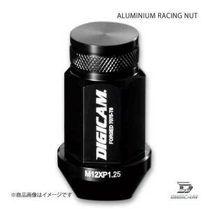 DIGICAM デジキャン アルミレーシングナット 袋タイプ P1.25 19HEX 45mm ブラック 20本入 レガシィB4 BM# H21/5～H26/10 AN6F4512BK-DC