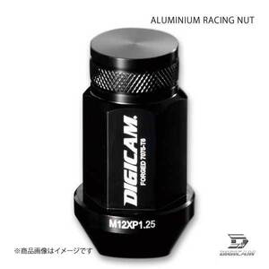 DIGICAM デジキャン アルミレーシングナット 袋タイプ P1.25 19HEX 45mm ブラック 20本入 シルビア S15 H11/1～H14/8 AN6F4512BK-DC