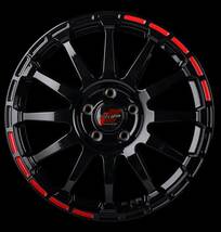 RMP RACING/GR12 レガシィB4 BM系 純正18インチ アルミホイール 4本セット 【17×7.0J 5-100 INSET48 クリスタルブラック/ストロボレッド】_画像4