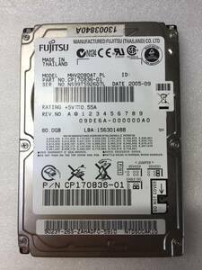 ▲2591時間 FUJITSU MHV2080AT 80GB 2.5インチHDD 『正常判定』