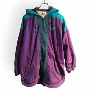 NIKE ウィンドブレーカー ナイロンジャケット アノラック スウォッシュ ビンテージ　vintage 90s 00s 旧タグ ユースL ロゴ 美品