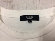 【送料無料】ビームス BEAMS HEART モナリザ風アート エモい ストリート 半袖Tシャツ カットソー メンズ 刺繍 S 白_画像2