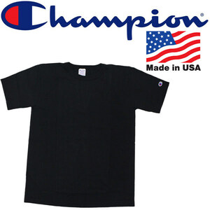 Champion (チャンピオン) C5-P301 T-1011 US T-SHIRT (丸首 Tシャツ) アメリカ製 090-ブラック-S-全5色 CN007