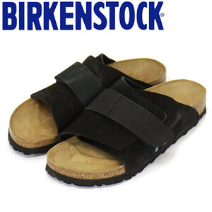 BIRKENSTOCK (ビルケンシュトック) 1022566 KYOTO キョウト ヌバック スエード レザーサンダル BLACK ナロー幅 BI245 37-約24.0cm