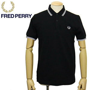 FRED PERRY (フレッドペリー) M3600 TWIN TIPPED FRED PERRY SHIRT ティップライン ポロシャツ FP495 350BLACKxWHITExWHITE XL