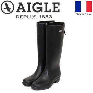 AIGLE (エーグル) ZZFNB66 MYRICA レディース ロングラバーブーツ 001 NOIR AGL051 36-約23.0cm