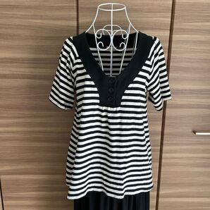 お値下げしました! H us H us Hのボーダー半袖カットソー
