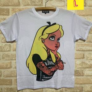 アリス パロディ ホワイト Tシャツ Lサイズ