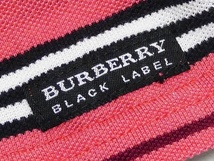 即決★BURBERRY BLACK LABEL★メンズL 半袖ボーダーポロシャツ 廃版 バーバリーブラックレーベル 3 赤 レッド 三陽商会正規 ナイト刺繍_画像5