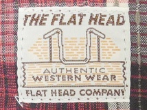 即決★FLAT HEAD★メンズXS ウエスタンシャツ フラットヘッド 34 チェック柄 レッド 赤 ドレスシャツ 半袖 ボタンダウン_画像6