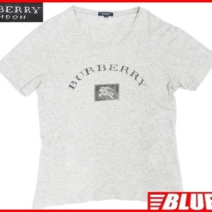 即決★BURBERRY LONDON★メンズM 廃版 Tシャツ バーバリーロンドン 半袖 ナイトロゴプリント 三陽商会正規 グレー 半袖シャツ トップス