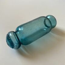 希少　浮き玉　浮き球　ガラス　シリンダー　ビン玉　刻印あり　気泡　硝子　縁起物　レトロ　戦前　b6_画像1