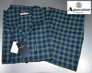 新品 M アクアスキュータム Aquascutum ツイルチェック パジャマ 寝巻き 綿100%（コットン100％）レナウン gr