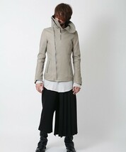 未使用タグ付　NO ID BLACK 17SS　ラムレザー　ハイネック　ドレープ　ライダース　ジャケット　サイズ１　定価74800　NOID _画像8